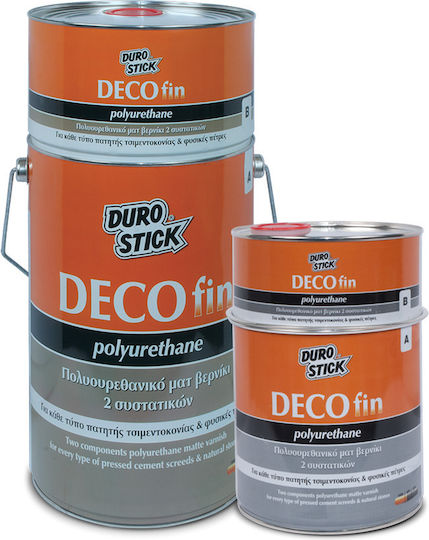 Durostick Decofin Polyurethane Βερνίκι Επιφάνειας 2 Συστατικών Διαλύτου Άχρωμο Ματ 750gr
