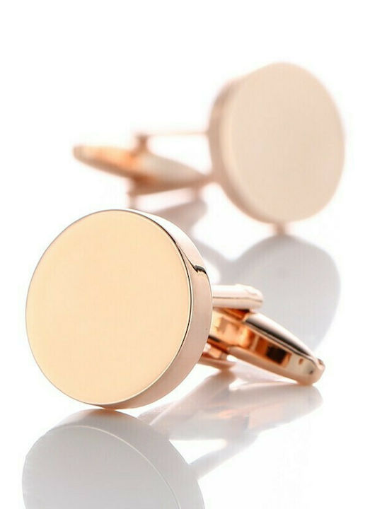 Cufflinks Rose Gold Color Round