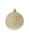 Schneeflocken Hängendes Ornament Kunststoff Beige mit Glitzer 8x8cm Set 6Stück