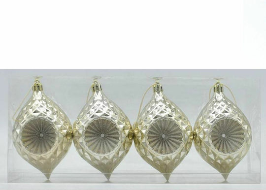 Vintage Set 4 Silver Plastic Ball Ornaments 4cm