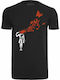 Merchcode Banksy Butterfly T-shirt Μαύρο