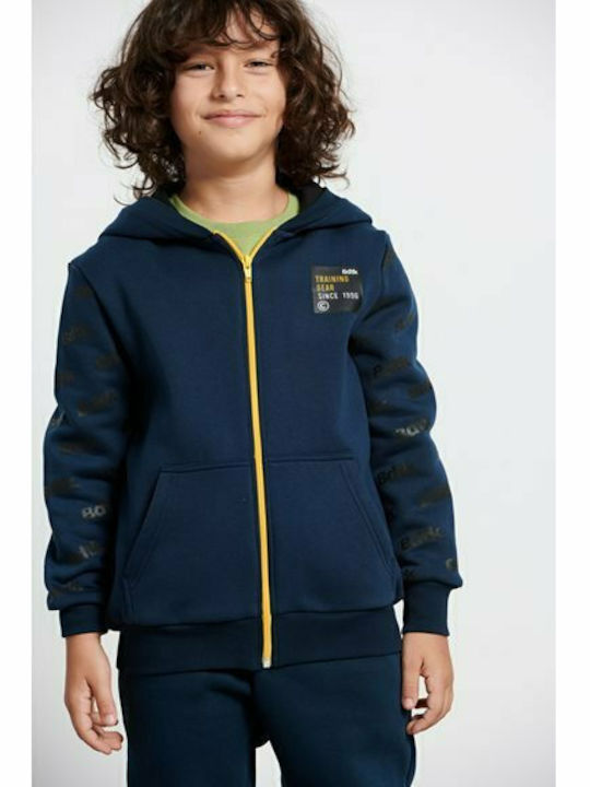 BodyTalk Boys Athleisure Hooded Sweatshirt with Zipper Blue