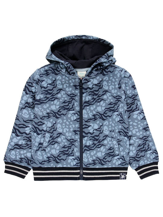 Boboli Girls Hooded Sweatshirt with Zipper Blue