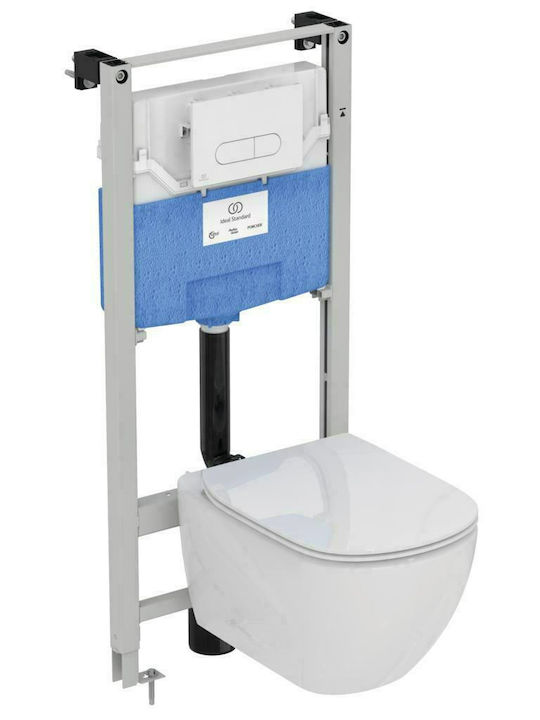 Ideal Standard Tesi II Aquablade Wall-Mounted Toilet and Flush White