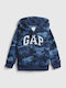 Kids Sweatshirt Cardigan Cotton with Hood Blue