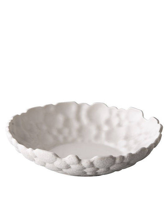 Raw Bubble Ceramic Salad Bowl White 24.5x24.5x5.5cm 6pcs
