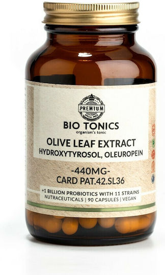Bio Tonics Olive Leaf Extract Hydroxytyrosol / Oleuropein 440mg Ειδικό Συμπλήρωμα Διατροφής 90 φυτικές κάψουλες