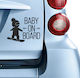 Σήμα Baby on Board με Αυτοκόλλητο No 97 Μαύρο