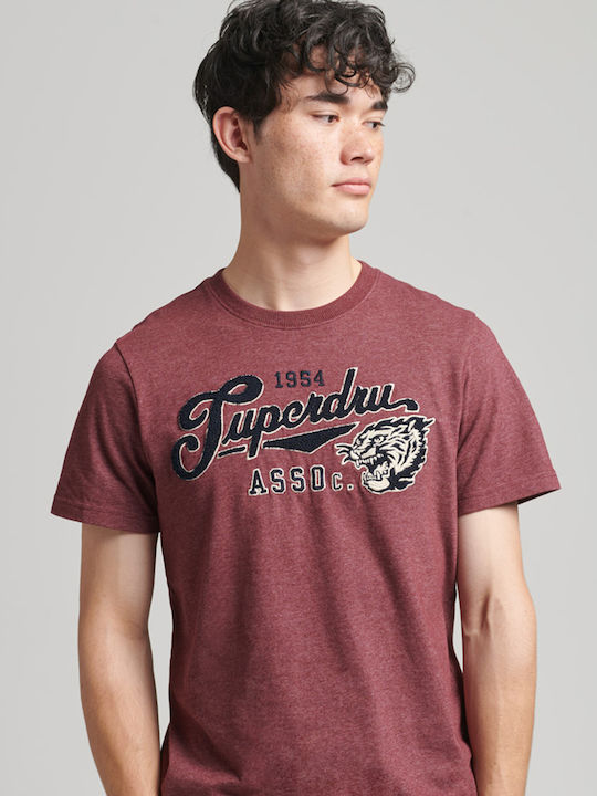 Superdry Herren T-Shirt Kurzarm Burgundisch