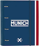 Munich Clipboard with 4 Rings for Paper A4 Blue 1pcs