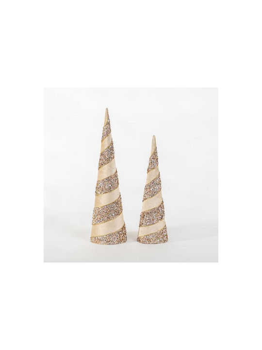 Decorațiune de Crăciun Plastic Braduleț Conul 40.6cm. Bej 2buc