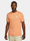 Nike Sportswear Club Ανδρικό Αθλητικό T-shirt Κοντομάνικο Πορτοκαλί