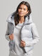 Superdry Women's Short Puffer Jacket for Winter with Hood Gray