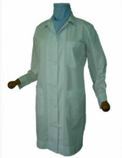 Afoi Papadopouloi Medizinische Bluse Weiß aus Baumwolle und Polyester