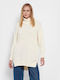 Funky Buddha Damen Langarm Pullover Rollkragen Off White