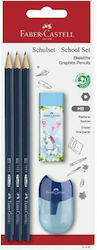 Faber-Castell Σετ 5 Μολύβια HB με Ξύστρα και Γό...