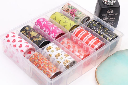 Global Fashion Transfer Foil for Nails in Various Colors 10pcs