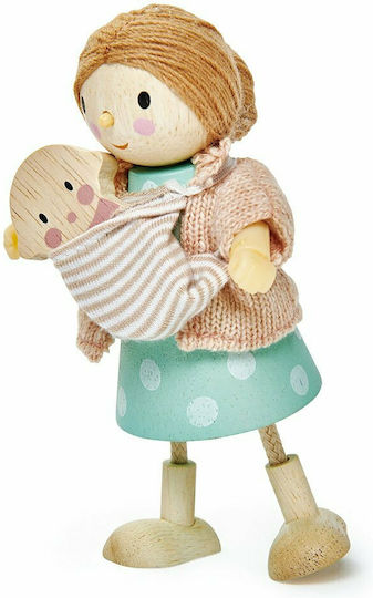 Tender Leaf Toys Mrs Goodwood & Baby Комплект Дървени Кукли за Къща за Кукли