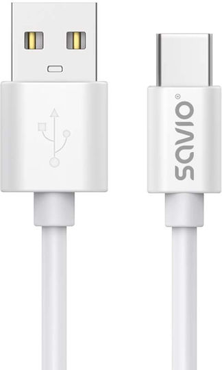 Savio USB 2.0 Cable USB-C male - USB-A Λευκό 2m CL-168