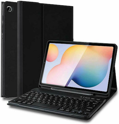 Tech-Protect Smartcase Plus Klappdeckel Synthetisches Leder mit Tastatur Englisch US Schwarz (Galaxy Tab S6 Lite 10.4) THP1274BLK