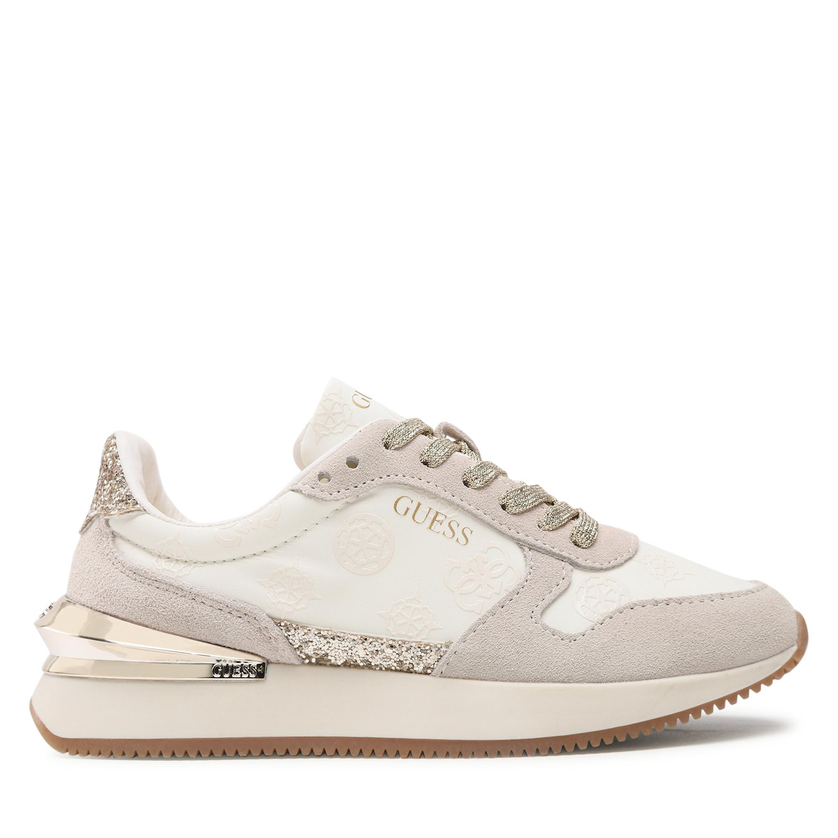 Guess Dubai Γυναικεία Sneakers Μπεζ FL7DUBELE12IVORY Skroutz.gr