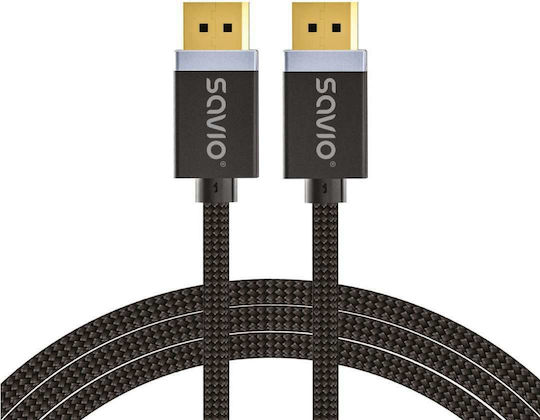 Savio Kabel DisplayPort-Stecker - DisplayPort-Stecker 1m Schwarz (CL-165)