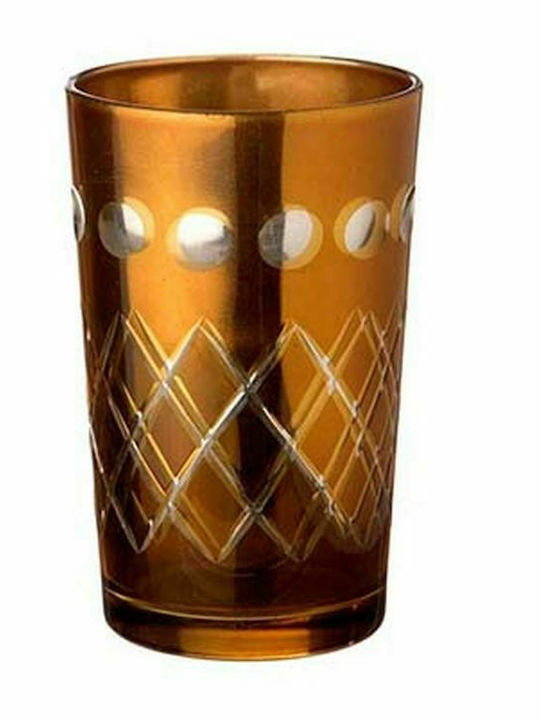 JK Home Decoration Candle Holder Glass Gold 10cm 1pcs