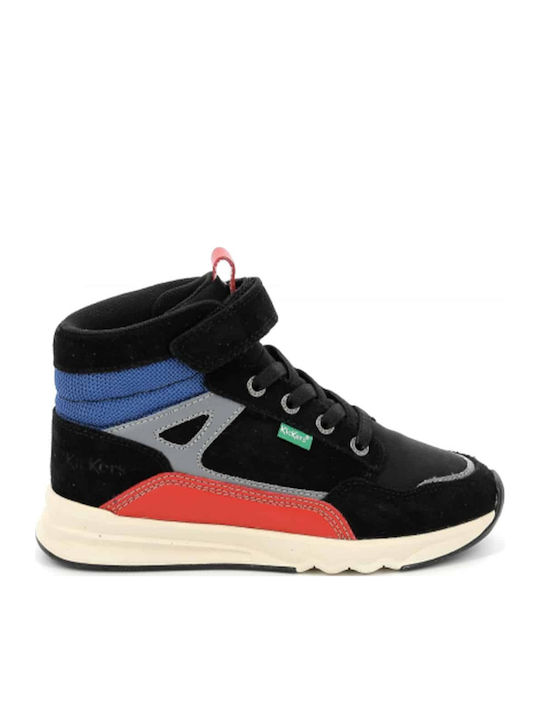 Kickers Παιδικά Sneakers High με Σκρατς Μαύρα