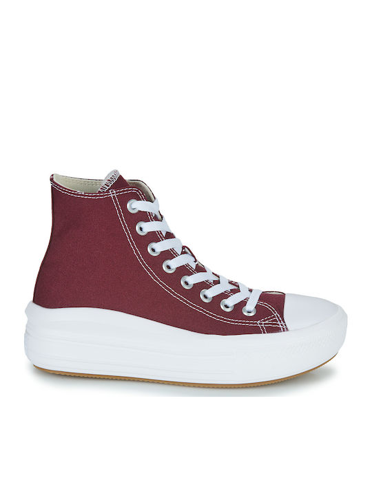 Chuck Taylor All Star Move Flatforms Tip Botine Burgundy