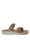 Antrin Amos Leather Women's Flat Sandals Anatomic in Beige Color