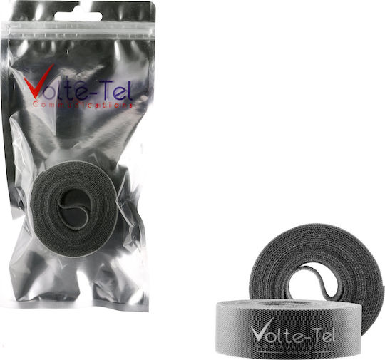 Volte-Tel Self-Adhesive Hook & Loop Tape Gray 1pcs