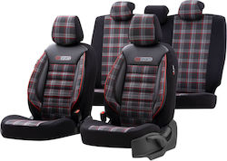 Otom Σετ Καλύμματα 11τμχ Δερματίνη GTI Sports Design Μαύρο / Κόκκινο GTI-801