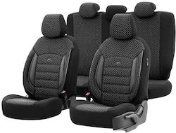 Otom Set de huse pentru scaune auto 11buc Bumbac Sport Plus Design Negru