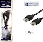 USB 2.0 Cablu USB-A femelă - USB-A femelă Negru 1.5m 51000JHK50BK