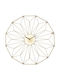 JK Home Decoration Wall Clock Metallic Gold Ø60cm