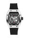 Cerruti Ovaro Watch Battery with Black Rubber Strap