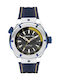 Ruscello Men's Watch 44mm Battery with Blue Rubber Strap
