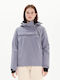 Women's Short Sports Jacket for Winter with Hood Violet