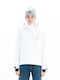Women's Short Sports Jacket for Winter with Hood White