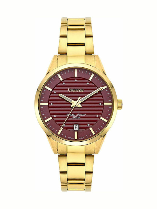 Breeze Retraux Women's Watch with Gold Metal Bracelet