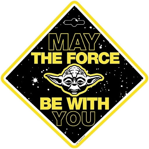 AMiO Σήμα Baby on Board με Αυτοκόλλητο Yoda Κίτρινο
