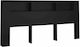 vidaXL Wooden Bed Headboard Black 220x104.5cm