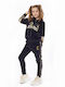 Εβίτα Kids Sweatpants Set Black 2pcs