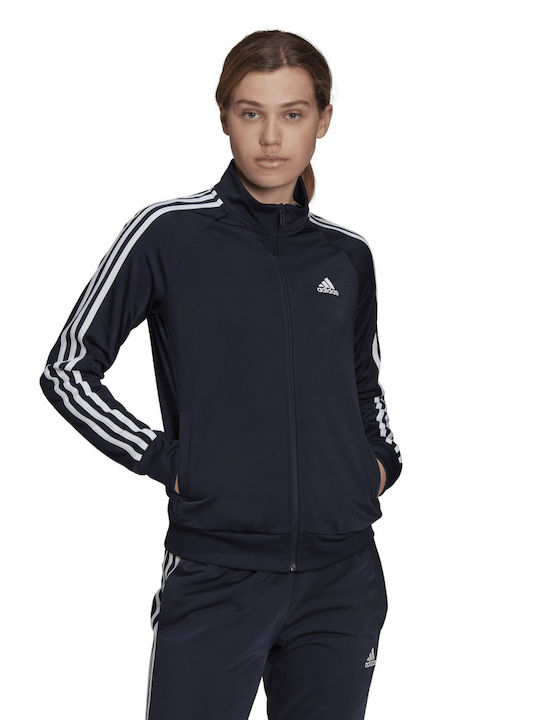 Adidas Essentials Γυναικεία Ζακέτα Φούτερ Navy Μπλε