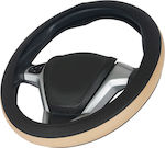 Κάλυμμα Τιμονιού Αυτοκινήτου Otom Easy-Fit με Διάμετρο 37-39εκ. από Δερματίνη Μαύρο/Μπεζ