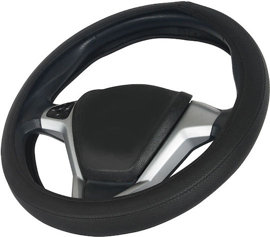 Otom Κάλυμμα Τιμονιού Αυτοκινήτου Otom Easy Fit Μαύρο Medium 37 39cm με Διάμετρο 37-39εκ. από Δερματίνη Μαύρο