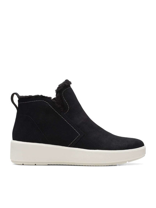 Layton Star Suede Γυναικεία Μποτάκια με Γούνα Μαύρα