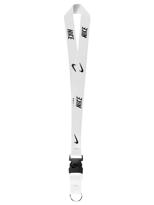 Nike Κορδόνι Λαιμού Πορτοφόλι Lanyard Υφασμάτινο Λευκό