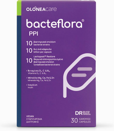 Olonea Bacteflora PPI Συμπλήρωμα με Προβιοτικά 30 φυτικές κάψουλες