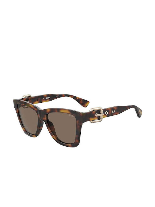 Moschino Sonnenbrillen mit Braun Schildkröte Ra...